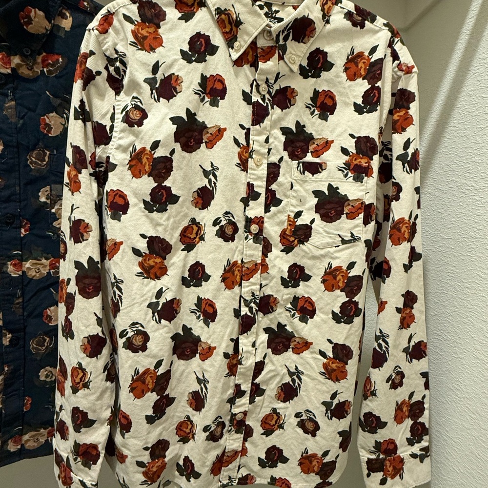 Floral Print Men's Shirt - Multicolor